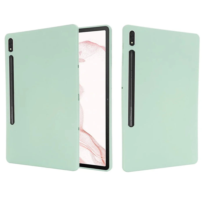 For Samsung Galaxy Tab S8+ / Tab S7+ Liquid Silicone Tablet Case Soft Microfiber Lining Anti-Scratch Cover - Green - 2
