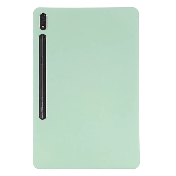 For Samsung Galaxy Tab S8+ / Tab S7+ Liquid Silicone Tablet Case Soft Microfiber Lining Anti-Scratch Cover - Green - 3