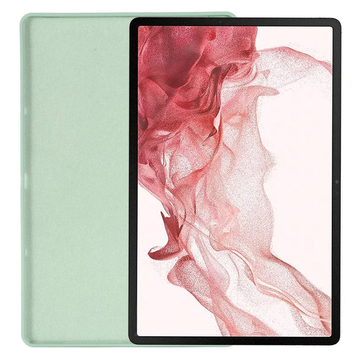 For Samsung Galaxy Tab S8+ / Tab S7+ Liquid Silicone Tablet Case Soft Microfiber Lining Anti-Scratch Cover - Green - 5