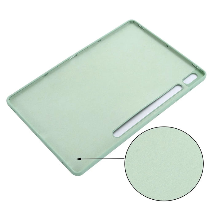 For Samsung Galaxy Tab S8+ / Tab S7+ Liquid Silicone Tablet Case Soft Microfiber Lining Anti-Scratch Cover - Green - 6