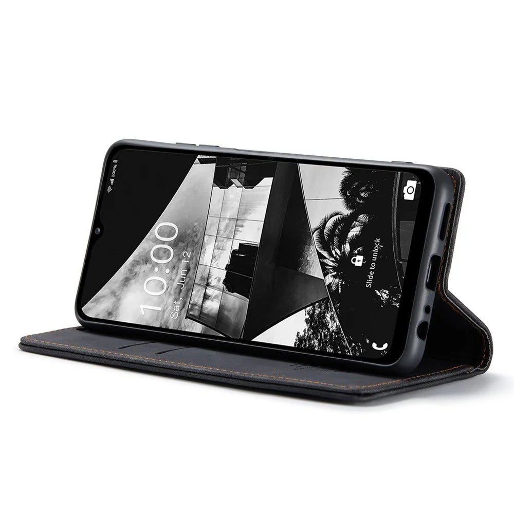 CASEME 013 Series for Samsung Galaxy M53 5G Anti-drop PU Leather Folio Flip Wallet Cover Adjustable Stand Phone Case - Black - 3