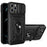 For iPhone 14 Pro 6.1 inch Slide Lens Cover Kickstand PC + TPU Shell Card Holder Shockproof Phone Case - Black - 1