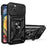 For iPhone 14 Plus 6.7 inch Anti-scratch Phone Cover Slide Camera Protection PC + TPU Ring Kickstand Cell Phone Case - Black - 1