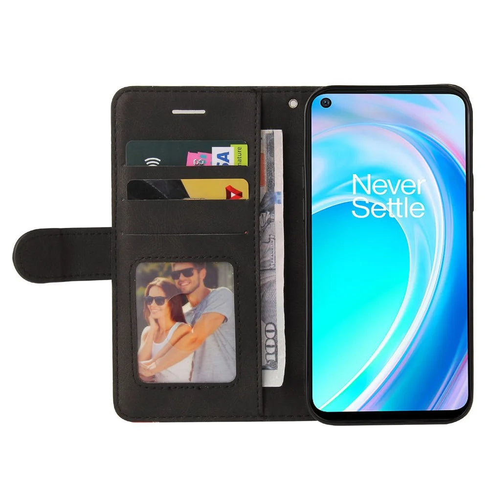 For OnePlus Nord CE 2 Lite 5G Leather Case Wallet Stand Color Splicing Phone Cover - Black - 2