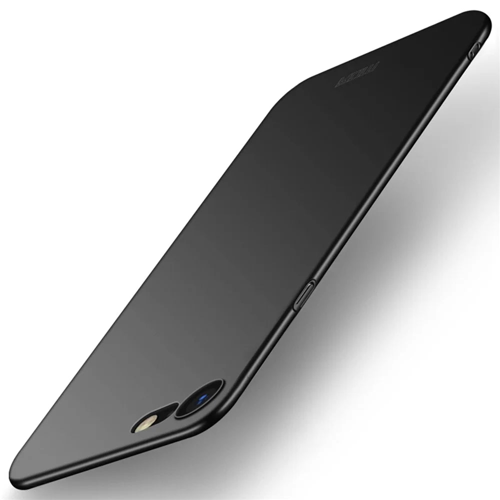MOFI JK PC Series-1 Shield for iPhone 7/8 4.7inch/SE (2020)/(2022) Matte Hard PC Phone Case Camera Protection Anti-fall Phone Cover with Strap - Black - 1