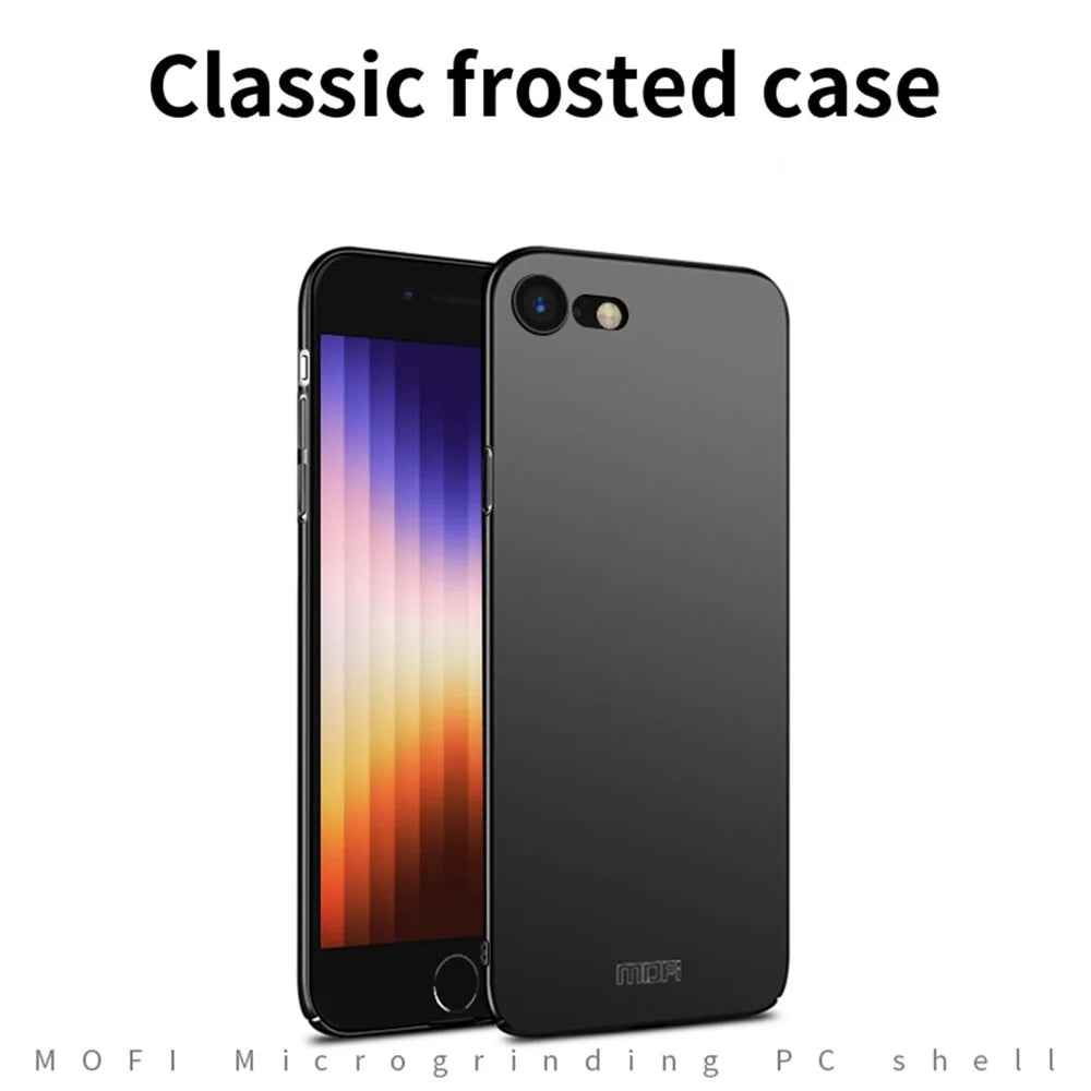 MOFI JK PC Series-1 Shield for iPhone 7/8 4.7inch/SE (2020)/(2022) Matte Hard PC Phone Case Camera Protection Anti-fall Phone Cover with Strap - Black - 3