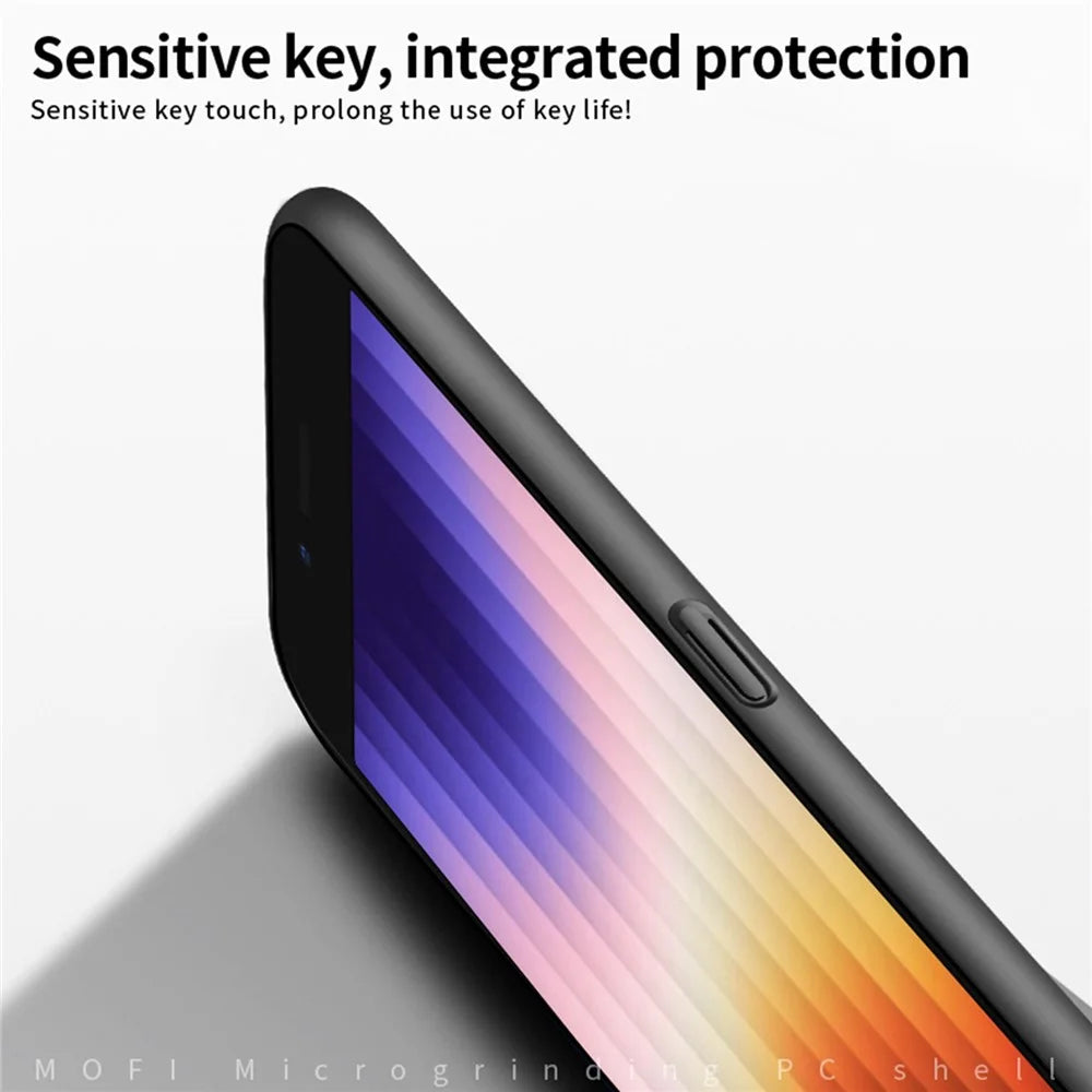 MOFI JK PC Series-1 Shield for iPhone 7/8 4.7inch/SE (2020)/(2022) Matte Hard PC Phone Case Camera Protection Anti-fall Phone Cover with Strap - Black - 4