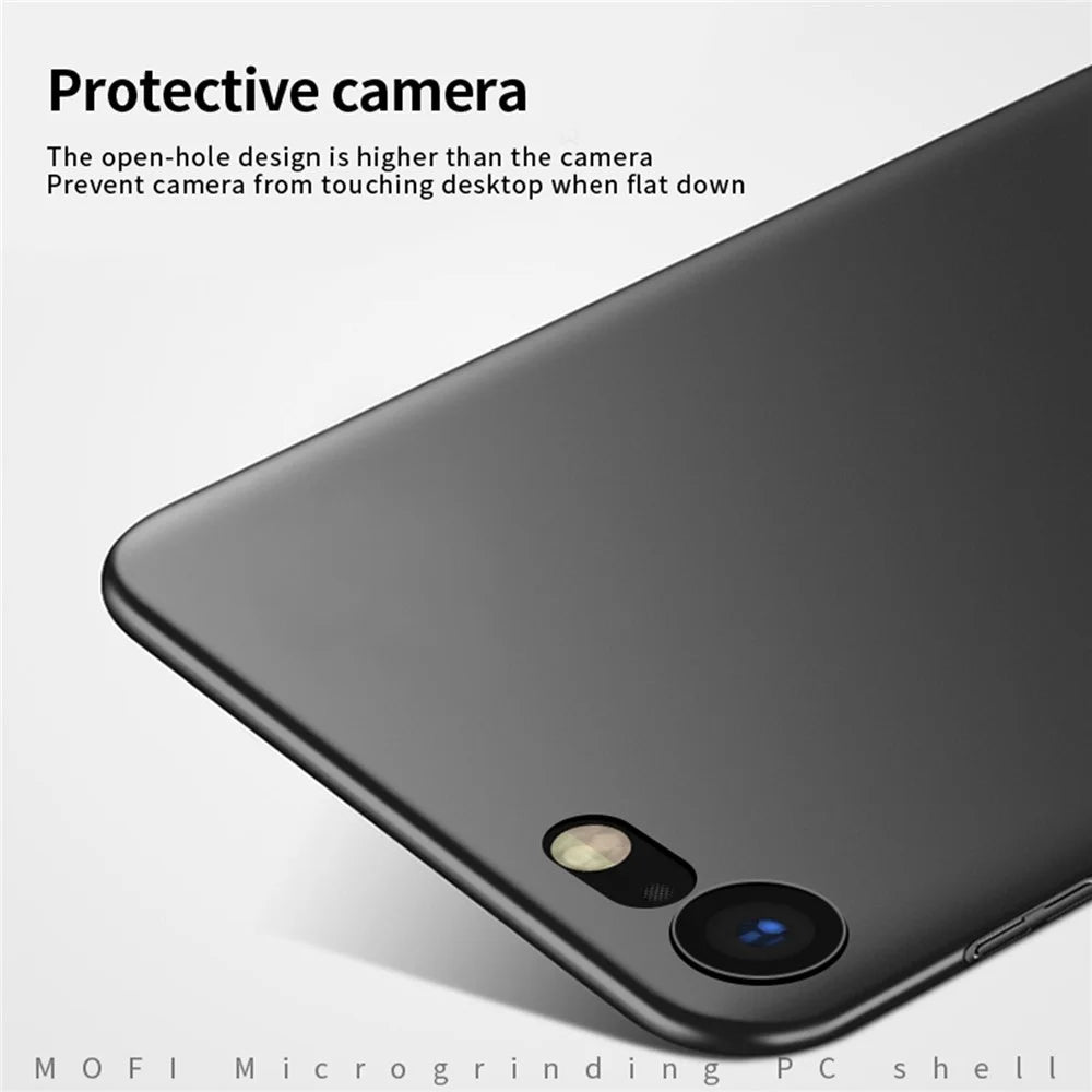 MOFI JK PC Series-1 Shield for iPhone 7/8 4.7inch/SE (2020)/(2022) Matte Hard PC Phone Case Camera Protection Anti-fall Phone Cover with Strap - Black - 5