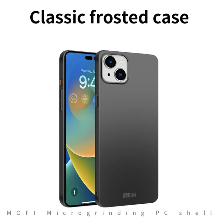 MOFI JK PC Series-1 Shield for iPhone 14 Pro 6.1 inch Scratch Resistant Phone Case Hard PC Matte Anti-drop Mobile Phone Cover with Strap - Black - 3