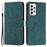 For Samsung Galaxy A23 5G (Global Version) / 4G Heart Shape Imprinted Skin-touch PU Leather Stand Wallet Phone Case Protector - Green - 1