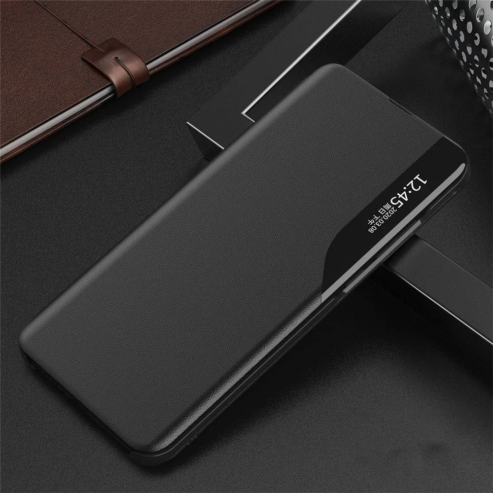 For iPhone 14 Pro Max 6.7 inch Clear View Window Folio Flip Leather Phone Case Stand Anti-Scratch Phone Cover - Black - 2