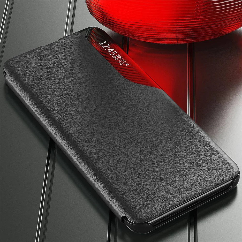 For iPhone 14 Pro Max 6.7 inch Clear View Window Folio Flip Leather Phone Case Stand Anti-Scratch Phone Cover - Black - 3