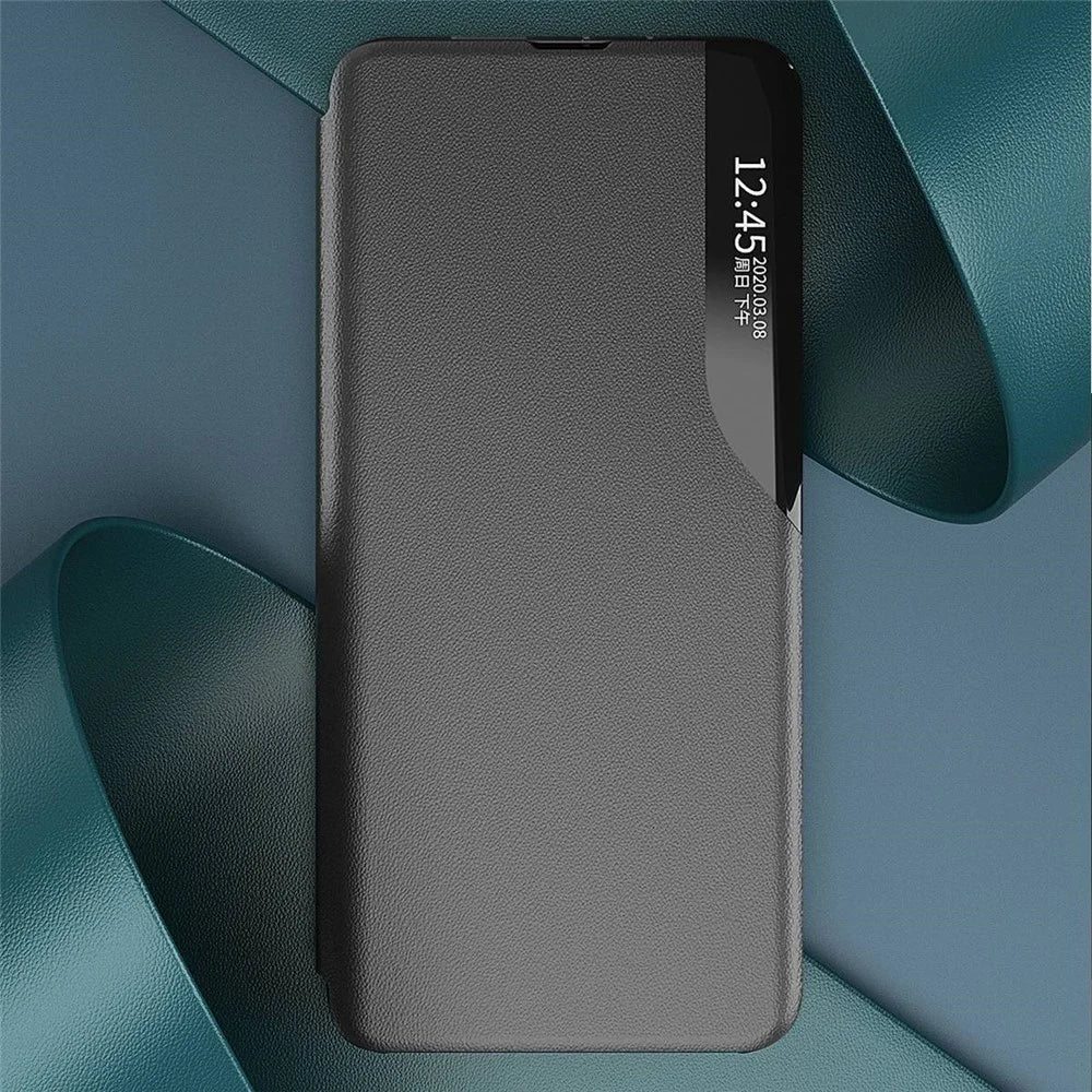 For iPhone 14 Pro Max 6.7 inch Clear View Window Folio Flip Leather Phone Case Stand Anti-Scratch Phone Cover - Black - 4