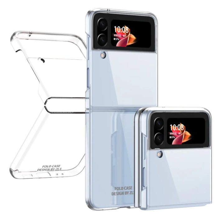 For Samsung Galaxy Z Flip4 5G Transparent PC Precise Cutout Electroplate Phone Case Anti-scratch Cover - Transparent - 1
