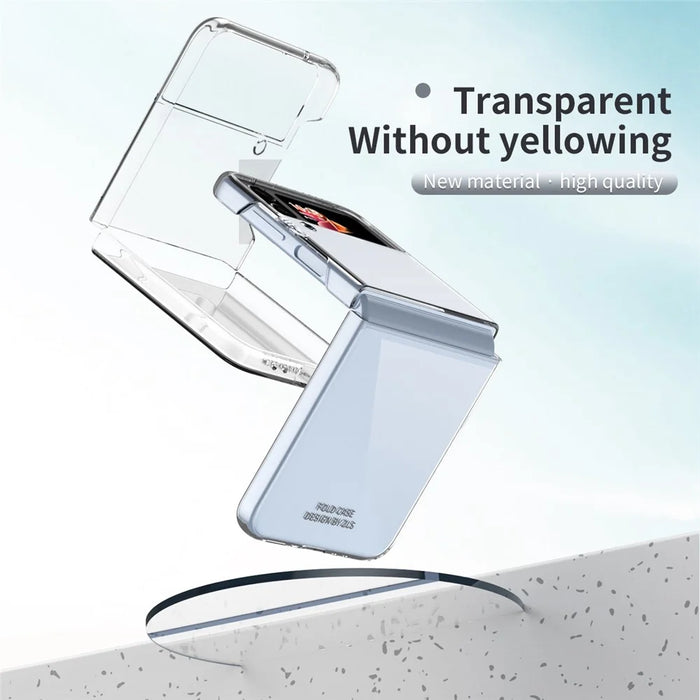For Samsung Galaxy Z Flip4 5G Transparent PC Precise Cutout Electroplate Phone Case Anti-scratch Cover - Transparent - 2