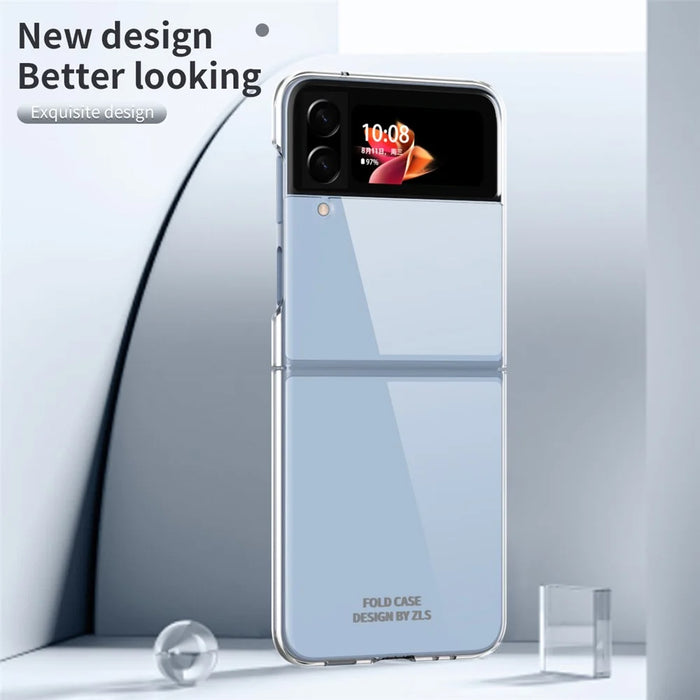 For Samsung Galaxy Z Flip4 5G Transparent PC Precise Cutout Electroplate Phone Case Anti-scratch Cover - Transparent - 3