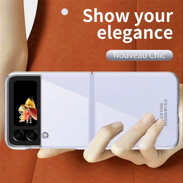 For Samsung Galaxy Z Flip4 5G Transparent PC Precise Cutout Electroplate Phone Case Anti-scratch Cover - Transparent - 5