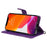 For iPhone 14 Case Solid Color Leather Mobile Cover Wallet Stand with Strap - Purple - 3