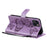 For iPhone 14 Case Solid Color Leather Mobile Cover Wallet Stand with Strap - Purple - 4