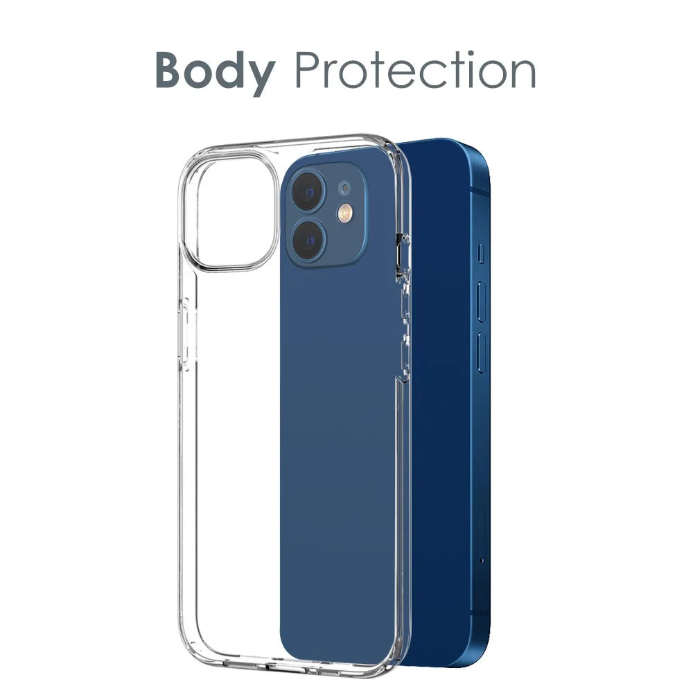 NORTHJO For iPhone 12 6.1 inch Super Clear TPU Phone Case with Tempered Glass Screen Protector and Back Camera Lens Cover - 4