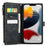 For iPhone 13 Pro Max Phone Cases with Strap CASEME C30 Zipper Multiple Card Holder PU Leather Cover - Black - 3