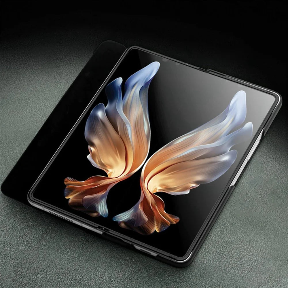 QIALINO For Samsung Galaxy Z Fold3 5G Nappa Texture Genuine Leather Anti-Drop Phone Case Folio Flip Protective Cover with Pen Holder - Black - 2