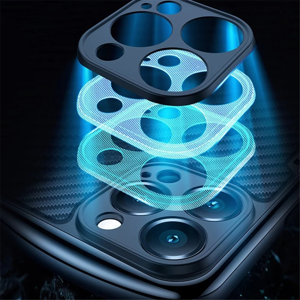 XUNDD for iPhone 13 Pro Max 6.7 inch Anti-drop Matte Phone Case with Camera Protection Carbon Fiber Texture Acrylic + TPU Strengthen Four Corners Back Cover - Black - 7