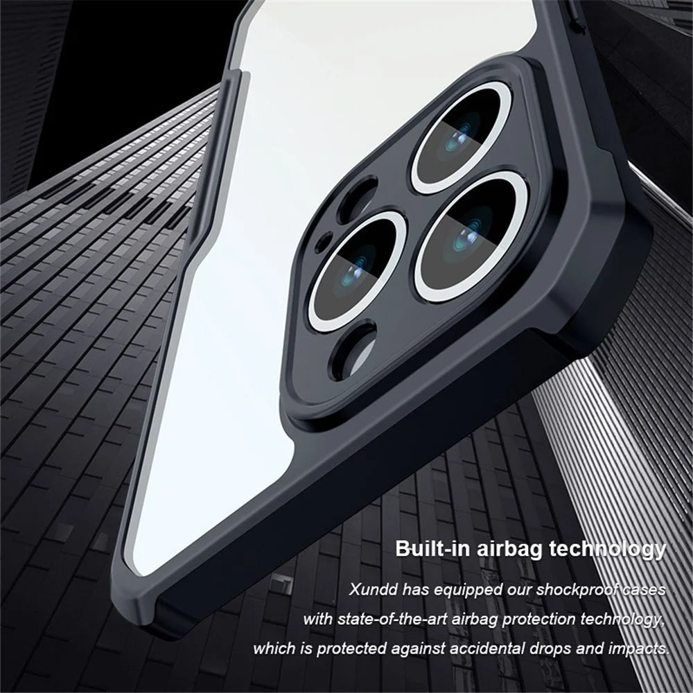 XUNDD For iPhone 13 Pro 6.1 inch Acrylic + TPU Phone Cover Anti-collision Airbag Corner Protective Case - Black - 6