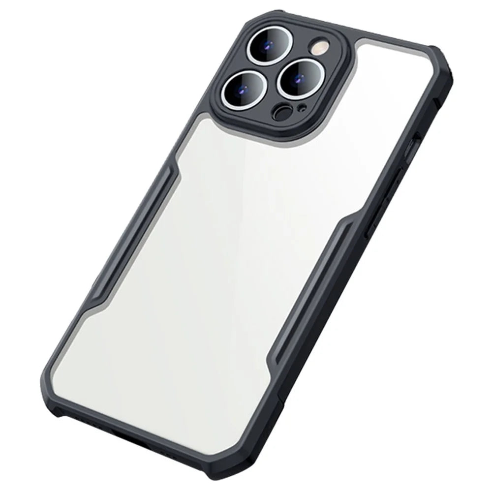 XUNDD For iPhone 13 Pro Max 6.7 inch TPU Bumper Acrylic Back Cover Drop-resistant Airbag Corner Phone Case - Black - 1