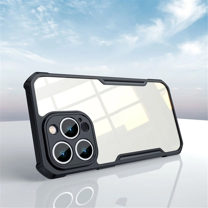 XUNDD For iPhone 13 Pro Max 6.7 inch TPU Bumper Acrylic Back Cover Drop-resistant Airbag Corner Phone Case - Black - 3