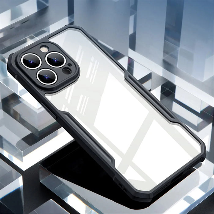 XUNDD For iPhone 13 Pro Max 6.7 inch TPU Bumper Acrylic Back Cover Drop-resistant Airbag Corner Phone Case - Black - 4
