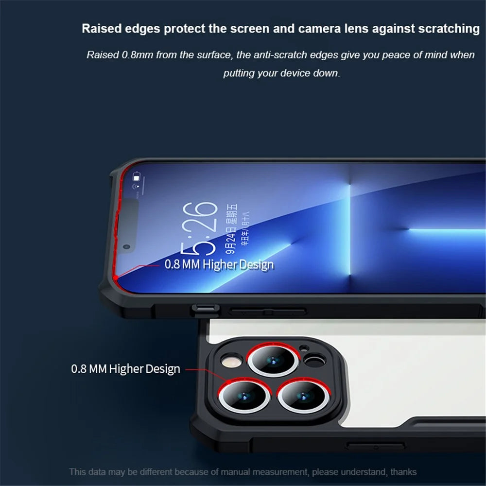 XUNDD For iPhone 13 Pro Max 6.7 inch TPU Bumper Acrylic Back Cover Drop-resistant Airbag Corner Phone Case - Black - 5