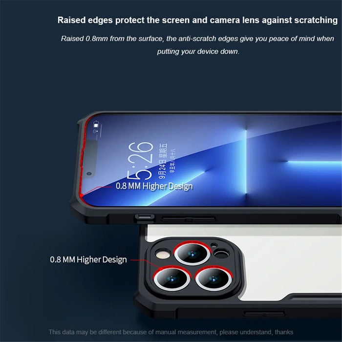 XUNDD For iPhone 13 Pro Max 6.7 inch TPU Bumper Acrylic Back Cover Drop-resistant Airbag Corner Phone Case - Black - 5