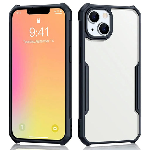 XUNDD for iPhone 13 6.1 inch Scratch-resistant Anti-fall Precise Cutouts Soft Phone Cover Acrylic + TPU Airbag Anti-drop Case - Black - 1