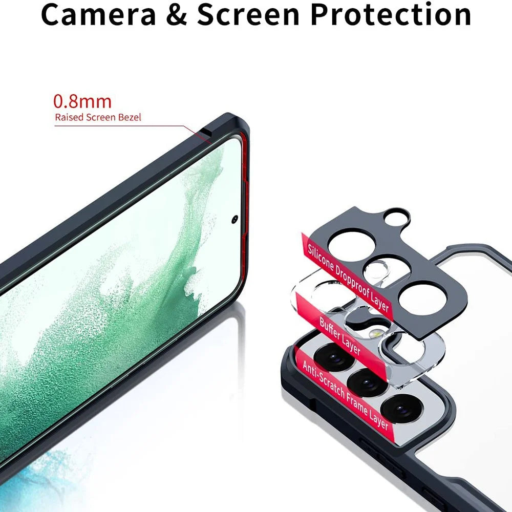 XUNDD for Samsung Galaxy S22+ 5G Lens Protection Corner Anti-fall Phone Case Acrylic Back + TPU Bumper Frame Protective Phone Shell - 4