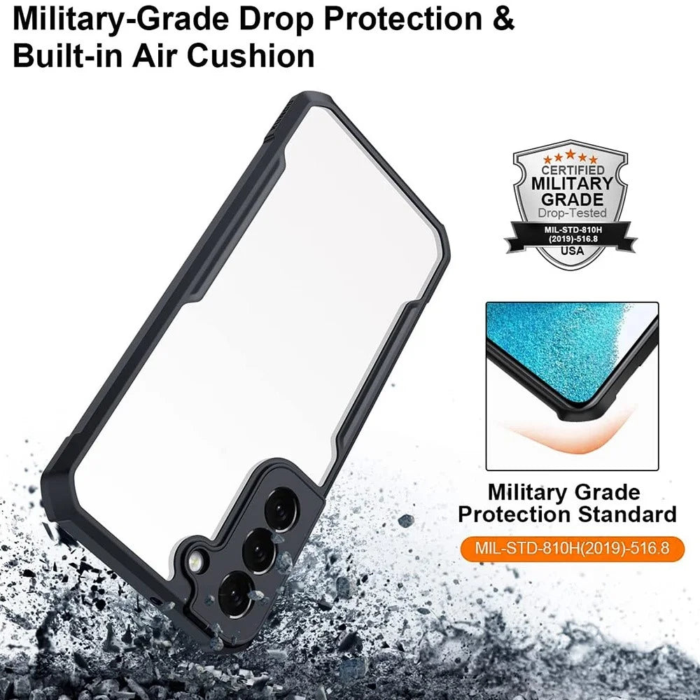 XUNDD for Samsung Galaxy S22+ 5G Lens Protection Corner Anti-fall Phone Case Acrylic Back + TPU Bumper Frame Protective Phone Shell - 6