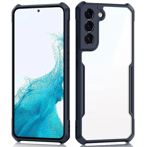 XUNDD for Samsung Galaxy S22 5G Corner Anti-fall Anti-scratch Phone Case Acrylic Back + TPU Bumper Frame Lens Protection Phone Cover - 1