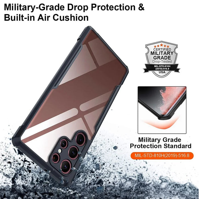 XUNDD for Samsung Galaxy S21 Ultra 5G Airbag Anti-drop Phone Case Acrylic Back + TPU Bumper Frame Precise Cutouts Phone Shell - 6