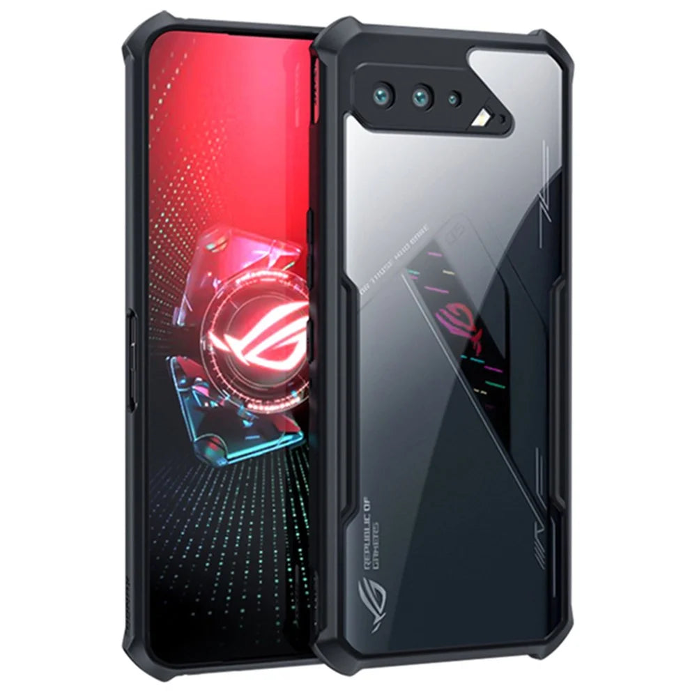 XUNDD for Asus ROG Phone 5/5s Anti-drop Phone Case Reinforced Four Corner Back Cover Acrylic + TPU Protective Shell - Black - 1