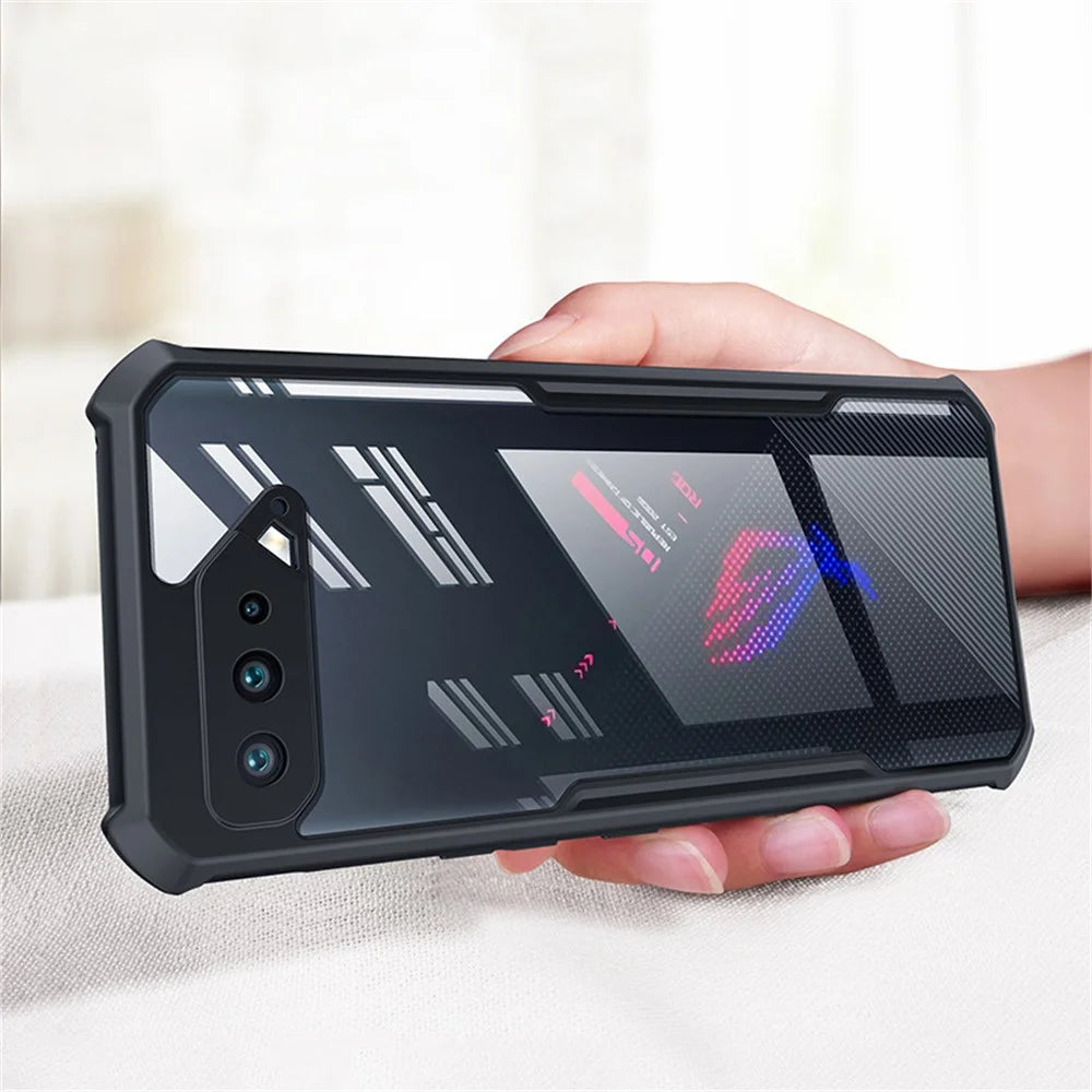 XUNDD for Asus ROG Phone 5/5s Anti-drop Phone Case Reinforced Four Corner Back Cover Acrylic + TPU Protective Shell - Black - 3