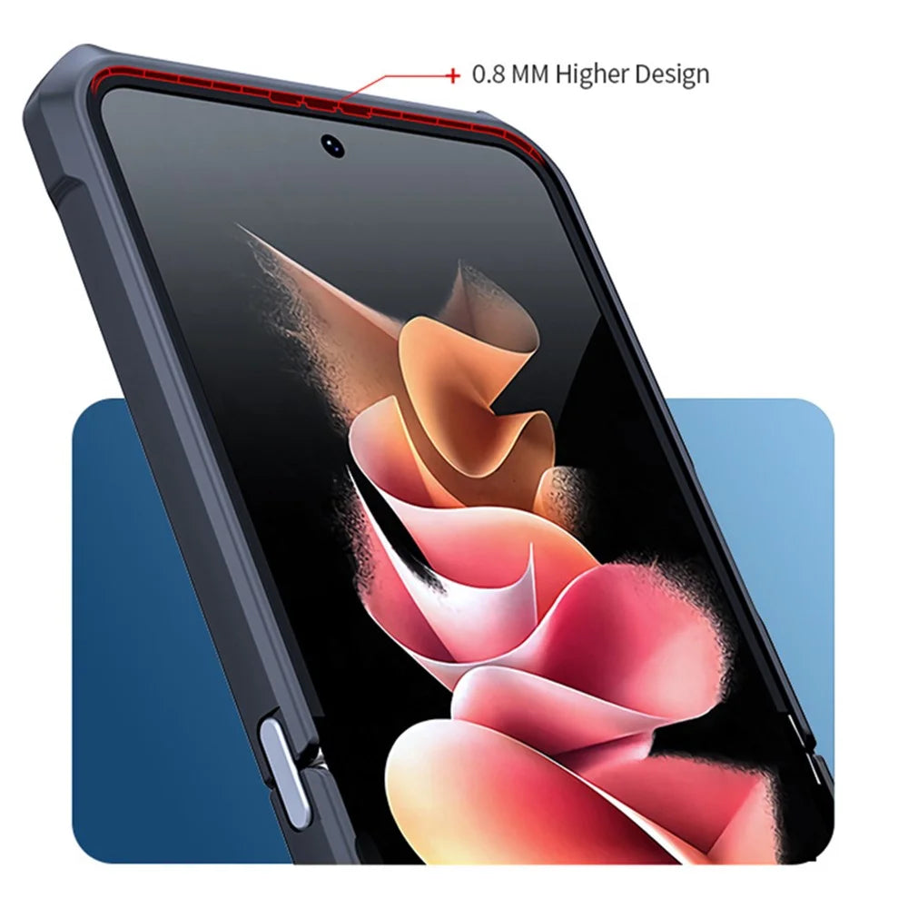 XUNDD For Samsung Galaxy Z Flip3 5G Phone Case Acrylic + TPU Reinforced Corner Shockproof Cover with Protective Bar - 5