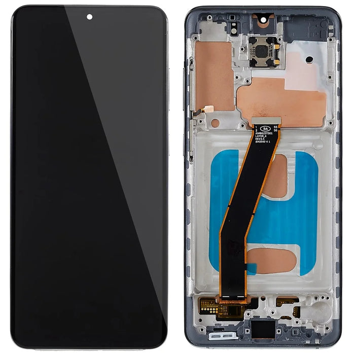 For Samsung Galaxy S20 4G G980F/S20 5G G981B Grade C LCD Screen and Digitizer Assembly + Frame Replacement Part (TFT Technology) (without Logo) - Grey - 1