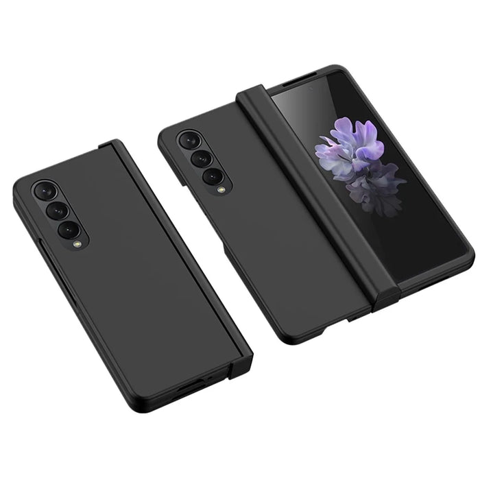 Drop-proof Phone Skin-touch Case for Samsung Galaxy Z Fold4 5G, Folding Hinge Protection Large Cutout Hard PC Back Cover - Black - 1