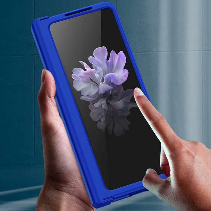 Drop-proof Phone Skin-touch Case for Samsung Galaxy Z Fold4 5G, Folding Hinge Protection Large Cutout Hard PC Back Cover - Black - 7