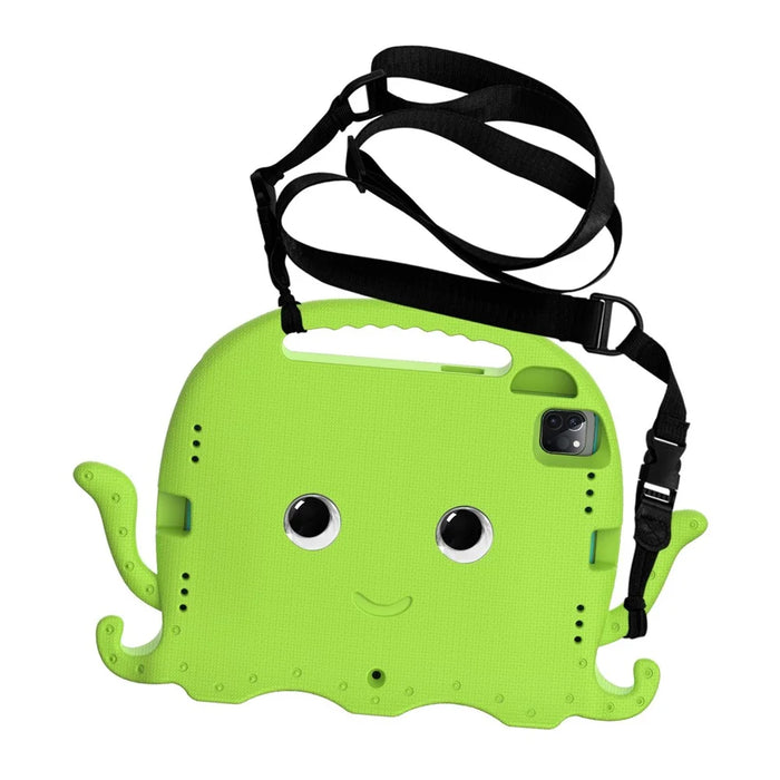For iPad Pro 11 (2025) / 11 (2024) / Pro (2018) / (2020) / (2021) / (2022) EVA Octopus Tablet Case with Shoulder Strap - Green - 2