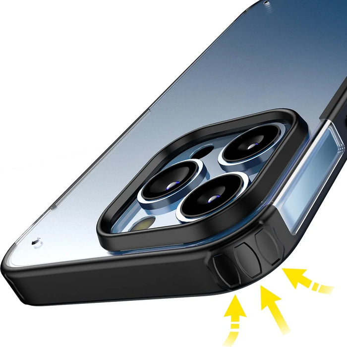 For iPhone 14 Pro 6.1 inch Armor Series Anti-scratch Hard PC + Soft TPU Protective Mobile Phone Shell Case - Black - 3