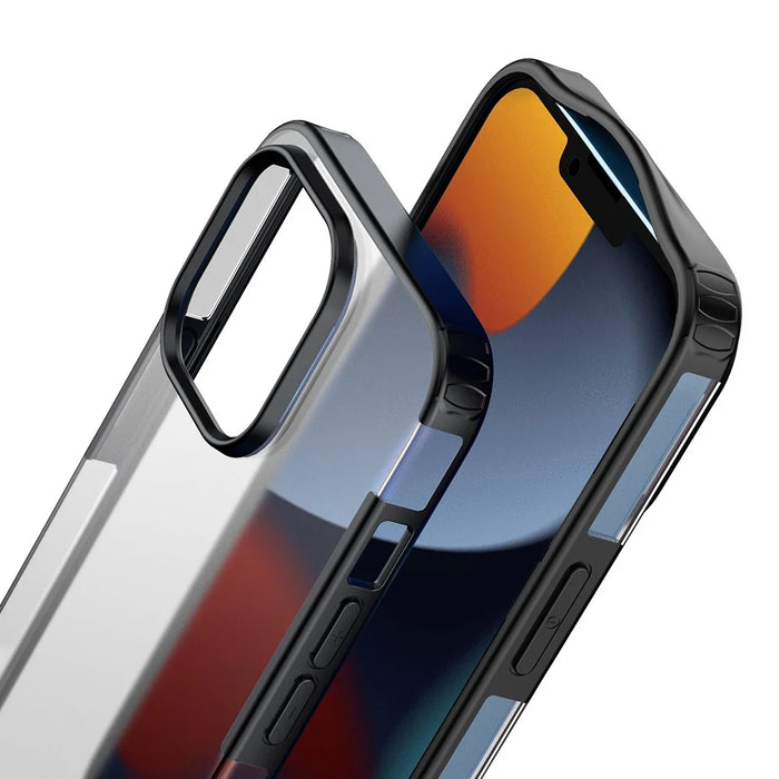 For iPhone 14 Pro 6.1 inch Armor Series Anti-scratch Hard PC + Soft TPU Protective Mobile Phone Shell Case - Black - 4