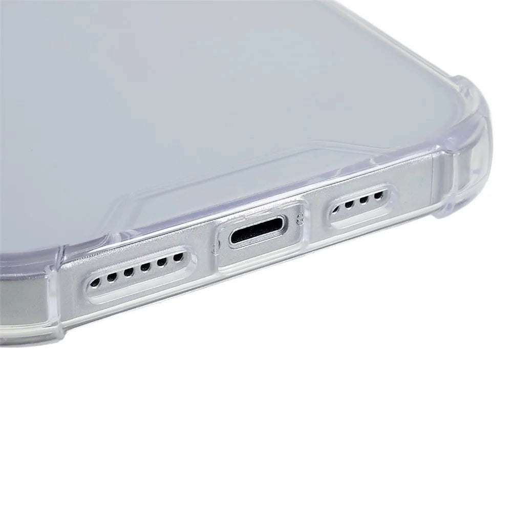 For iPhone 14 6.1 inch Anti-dust Phone Case Clear Hard Acrylic+TPU Dual Protection Mobile Phone Cover - 6