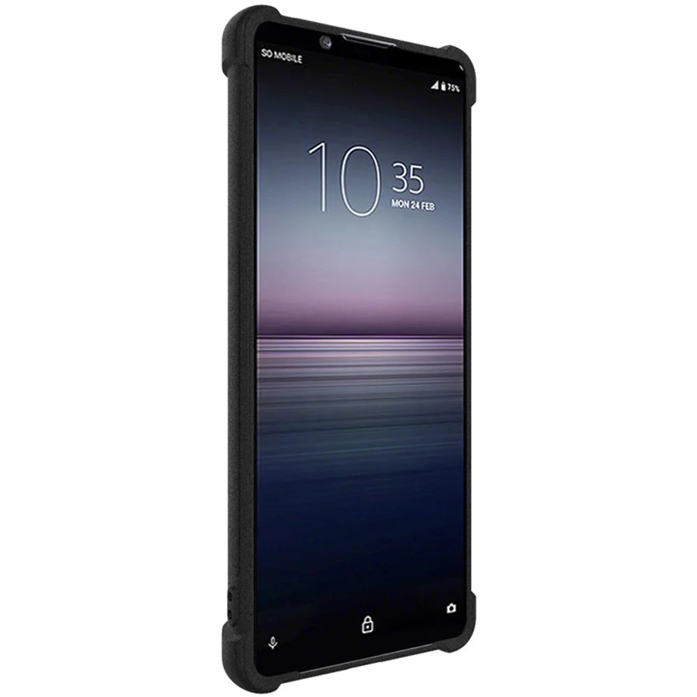IMAK Matte TPU Case for Sony Xperia 1 IV 5G, Four Corner Airbags Shockproof Phone Cover with Screen Protector - Black - 4