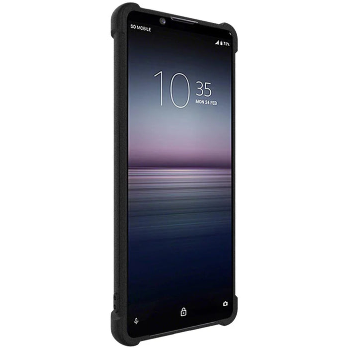IMAK Matte TPU Case for Sony Xperia 1 IV 5G, Four Corner Airbags Shockproof Phone Cover with Screen Protector - Black - 4
